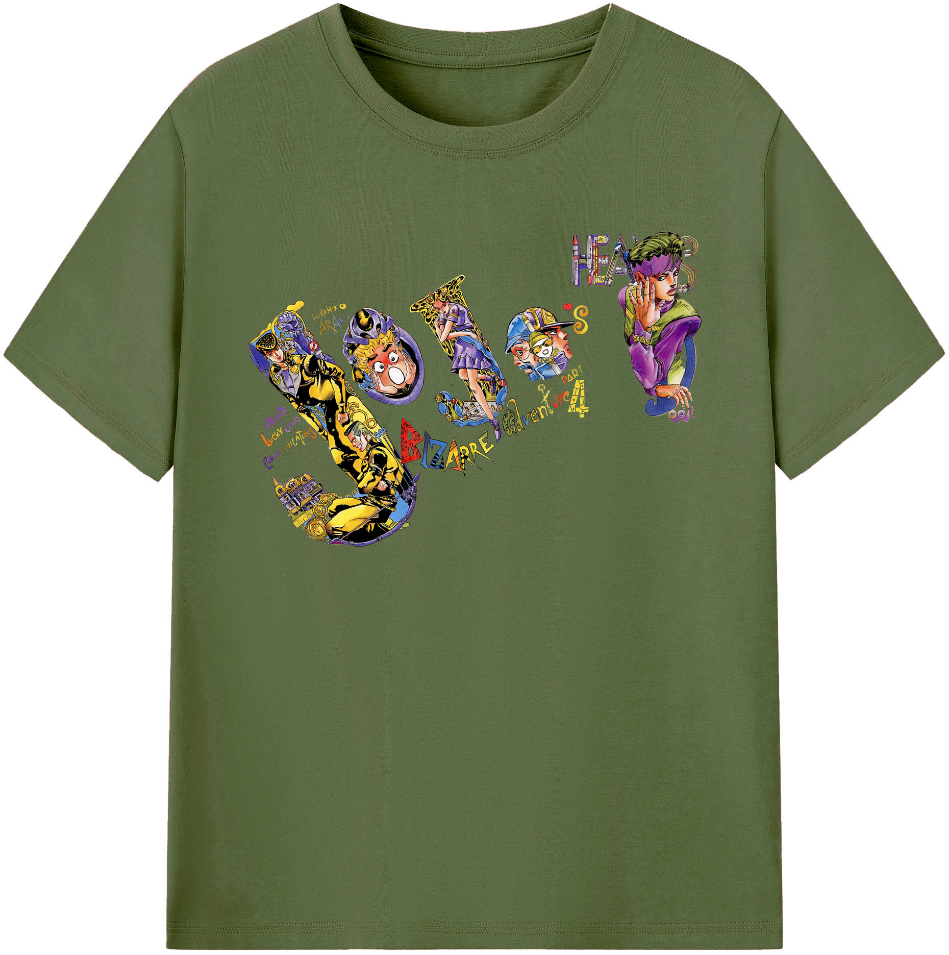 （画像用） ジョジョの奇妙な冒険 JoJo's Bizarre Adventure 綿100％半袖Tシャツ（フロントプリント）